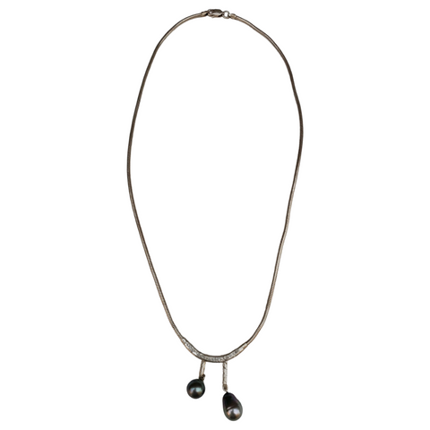 Medium Orbit Necklace with Baroque Pearl or Tahitian Pearl