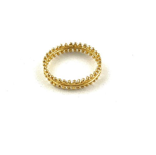 Simple Beaded Band in 18K Gold