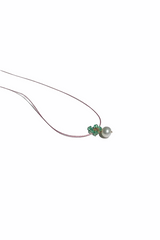 Flower Necklace with Emerald