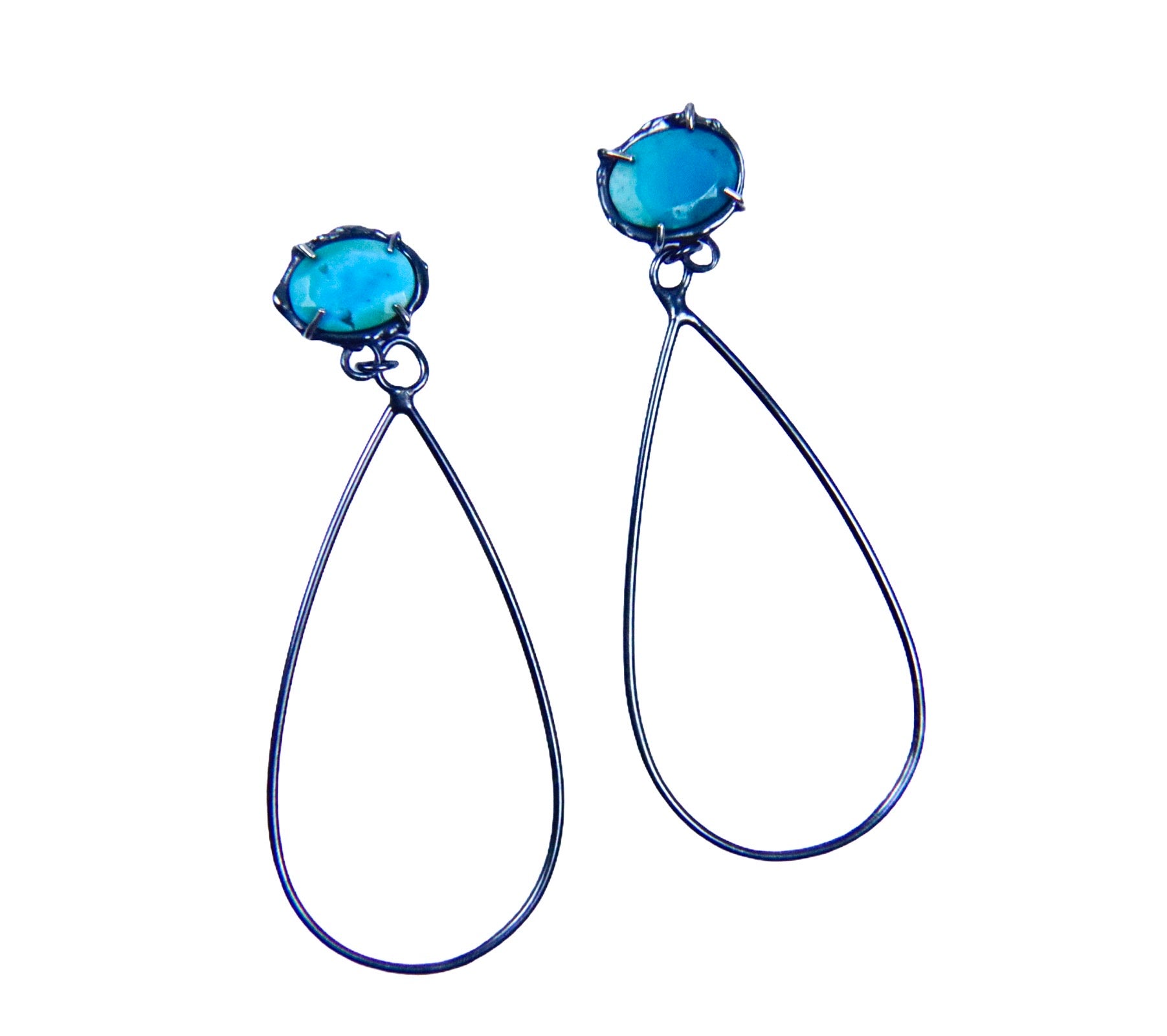 JUNE Turquoise Hoop Earrings
