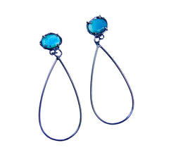 JUNE Turquoise Hoop Earrings