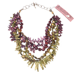 Multi-color Freshwater Pearl Statement Necklace
