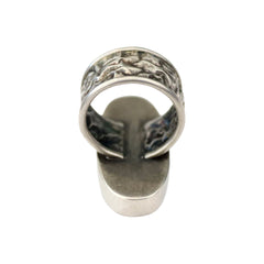 Large Dendritic Quartz Reticulated Silver Ring
