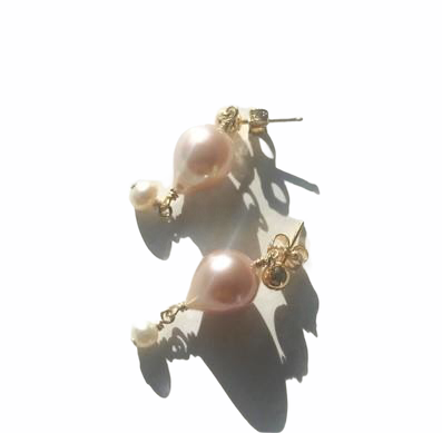 Freshwater pearls drop earrings