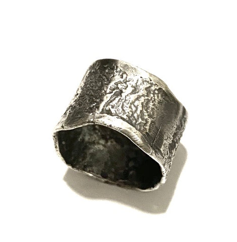 18k Ball Silver Ring