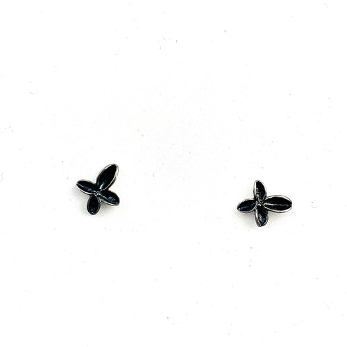 Oxidized Silver Pedal Earrings