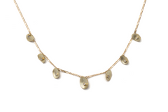 18kt Gold Petals Necklace with 5 Diamond Petals