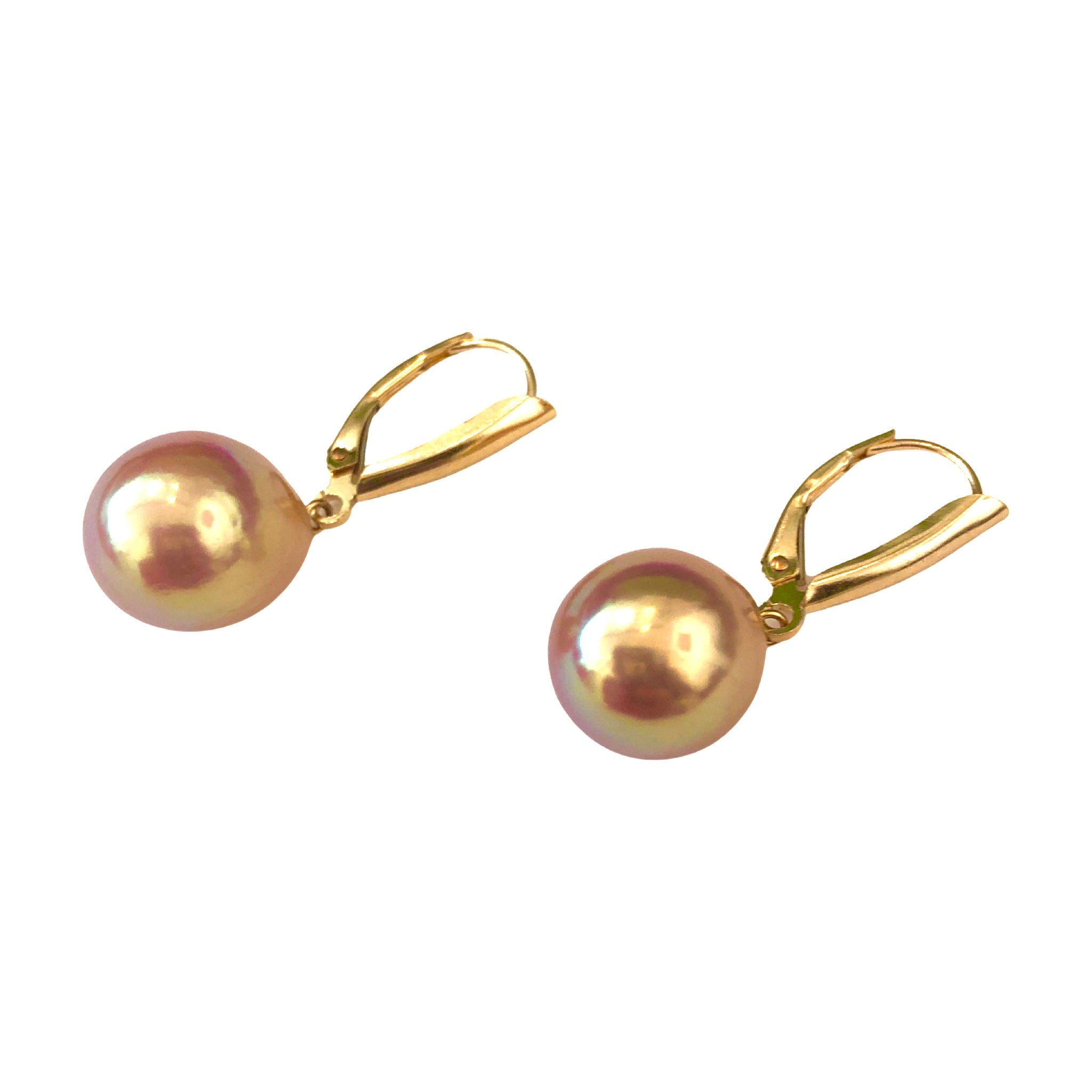 Flat Disc Stud Earrings in 14K Gold (13mm) - Gold