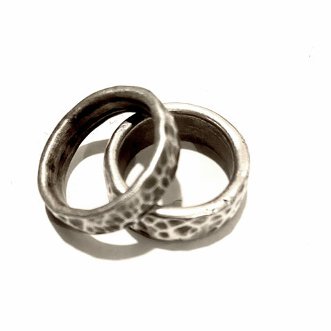 18k Ball Silver Ring