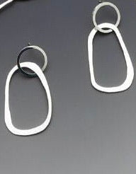 Hand Forged Fine Silver Earrings