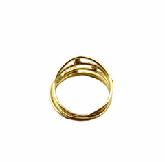 18k Gold Champagne Diamond Open Wrap Ring
