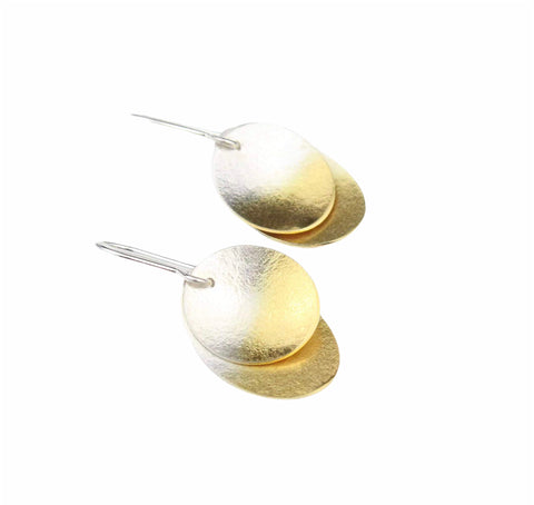 Large Enamel and Silver Target Studs Earrings - Inner Enamel