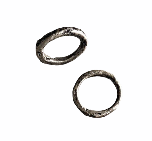 Sterling Silver Molten Wedding Bands