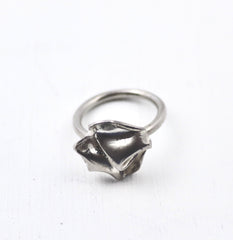 Fold Ring Top Crumple in Sterling Silver.