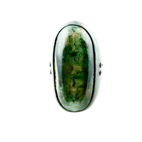 Brazilian Rose Cut Emerald Green Tourmaline Ring