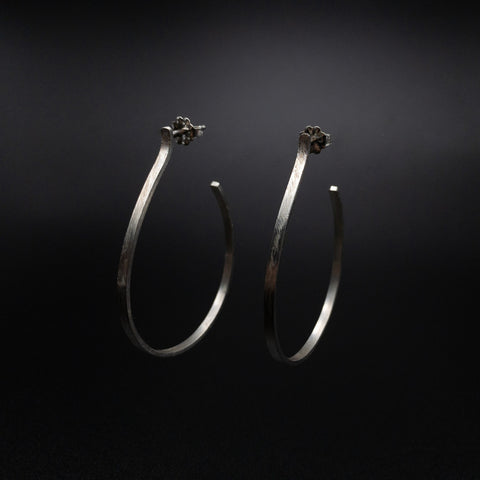 Split Daisy Earrings in Oxidized Sterling Silver