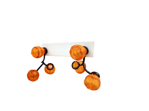 Orange Volcan Earrings
