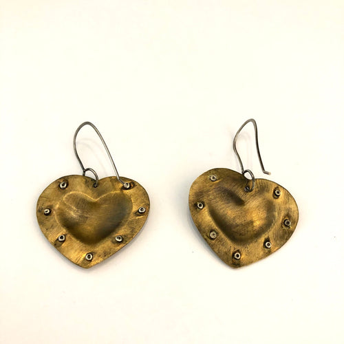 Bronze Fearless Heart Earrings
