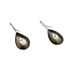 Oxidized Droplet with Gold Earrings
