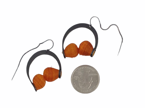 Orange Globo Threader Earring