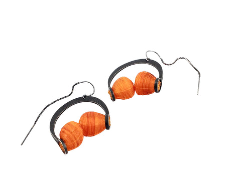 Orange Volcan Earrings