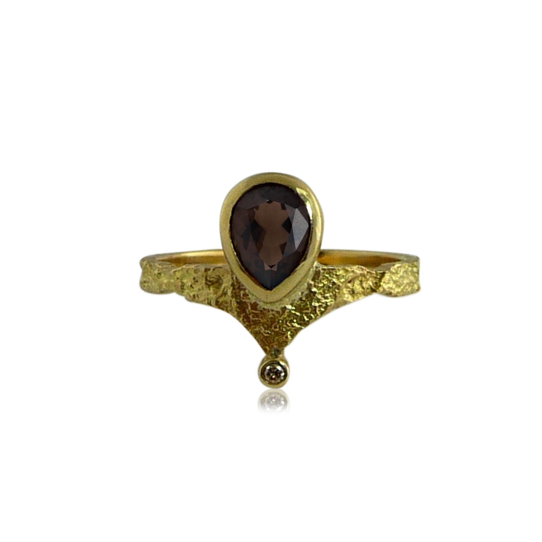 Droplet Solitaire Gold Ring - Lireille