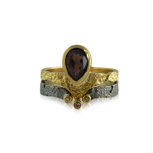 Droplet Solitaire Gold Ring - Lireille