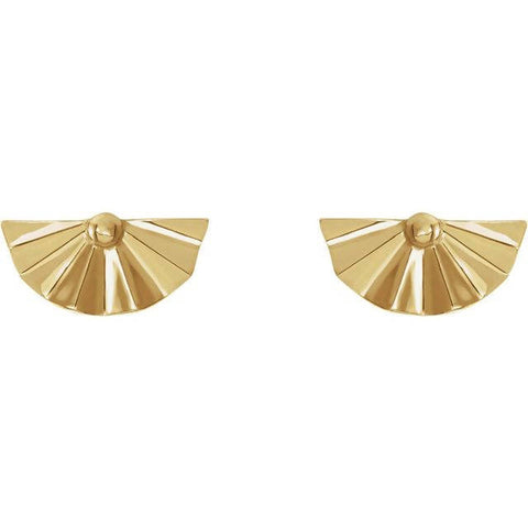 14K Gold Natural Diamond Geometric Earrings