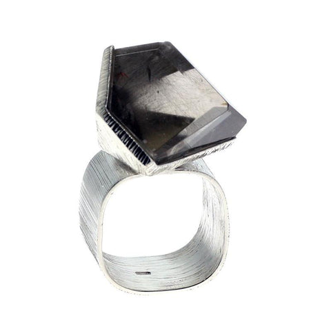 Sculptural Crystal Composition Ring