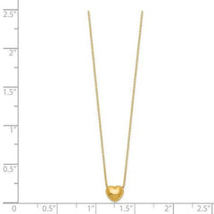 Charming Delicate Reversible 14k Gold Heart Charm Necklace with 16" Chain