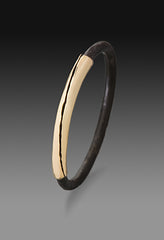 14k Gold and Oxidized Steel Wrap Ring