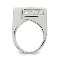 Sterling Silver Large Round CZ Ring