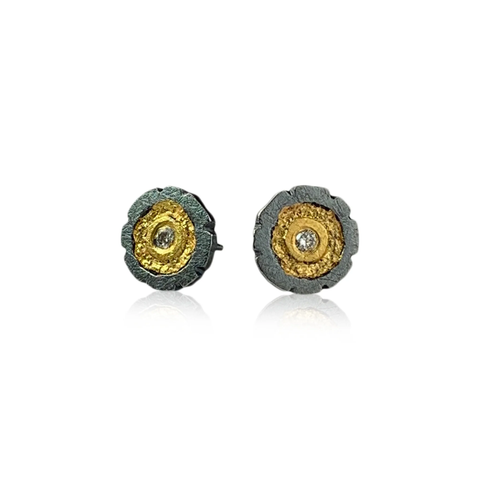 Atlantis Shield Leverback Earrings - Gold