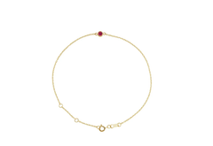 14K Gold Natural Round Ruby Bracelet