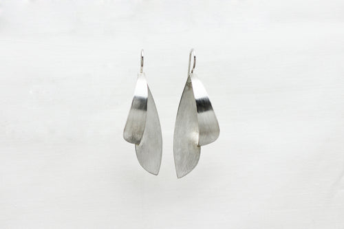 Folded Earrings in Sterling Silver