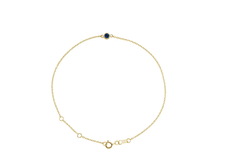 14K Gold Beaded Disc Necklace