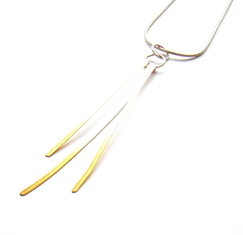 Mini 7 Loop Pendant - Silver with Gold Vermeil