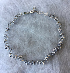 Oxidized Silver Sketch Necklace