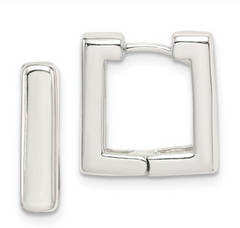 Sterling Silver 14 MM Square Hoop Earrings