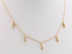 14k Gold Diamond 5-Station Necklace