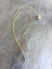 Talisman necklace with 18k vermeil chain and distress textured sterling pendant