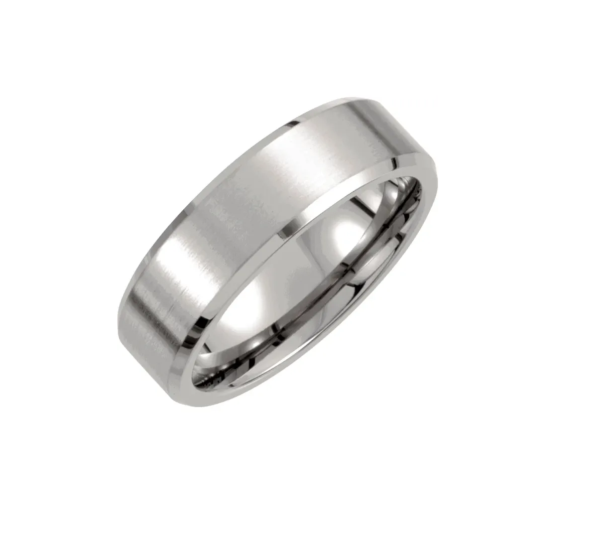 Titanium beveled 2025 wedding band