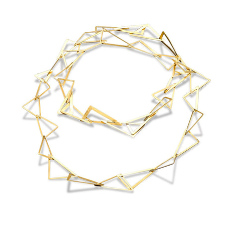 Large Twig White Diamond Hoops in Solid 14k Gold