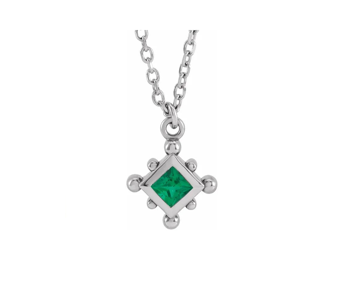 Pear Shaped Lab Emerald Necklace | LUO
