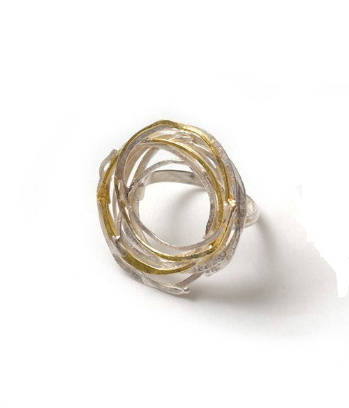 18K Gold and Silver Wrap Ring