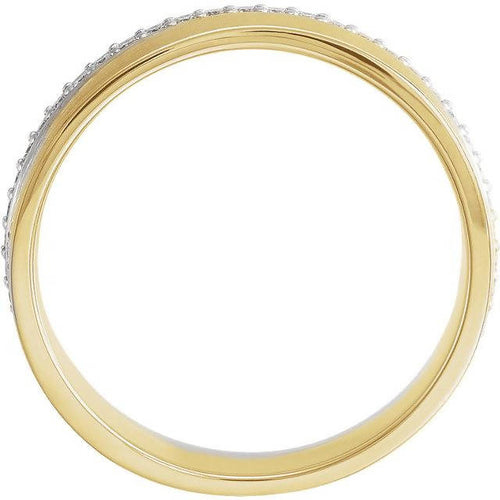 14K Two-tone Gold 6mm 3/8 CTW Natural Diamond Band